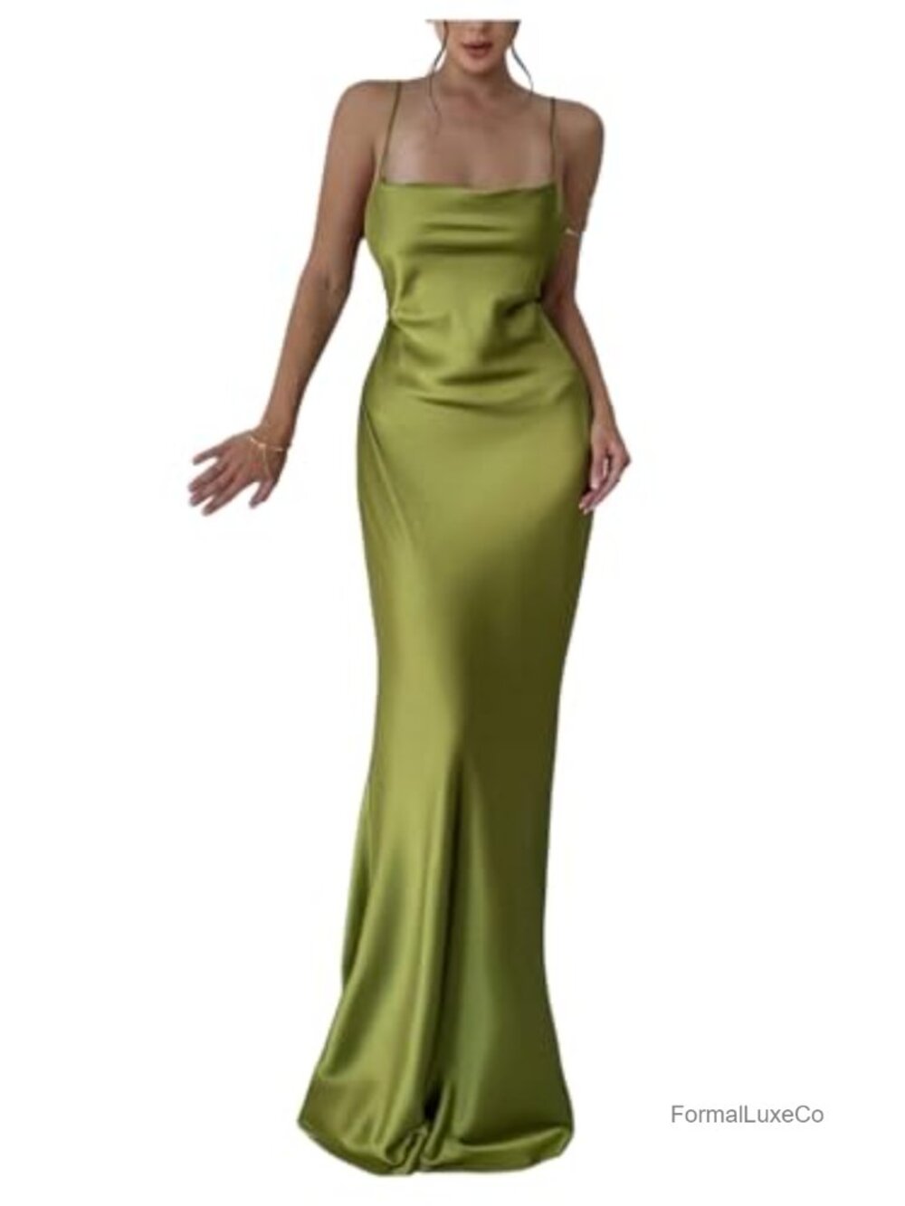 Satin Backless Formal Bodycon Mermaid Dress